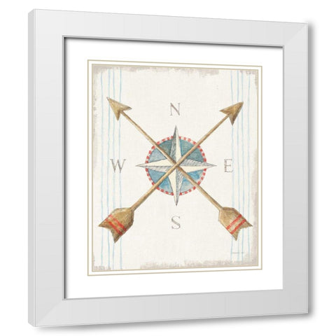 Floursack Nautical VI no Words White Modern Wood Framed Art Print with Double Matting by Nai, Danhui