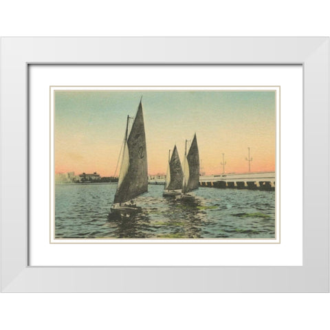 Florida Postcard I White Modern Wood Framed Art Print with Double Matting by Wild Apple Portfolio