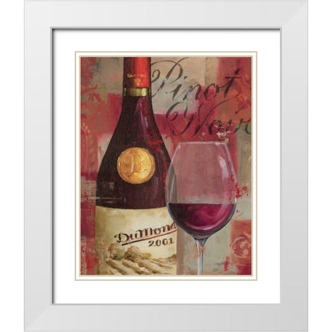 Vin Abstrait I White Modern Wood Framed Art Print with Double Matting by Audit, Lisa
