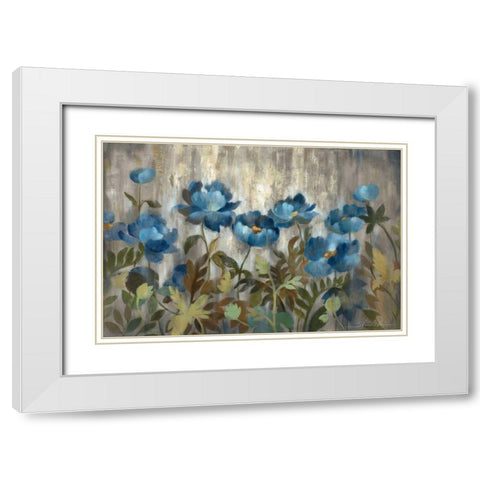 Silver and Sapphire White Modern Wood Framed Art Print with Double Matting by Vassileva, Silvia