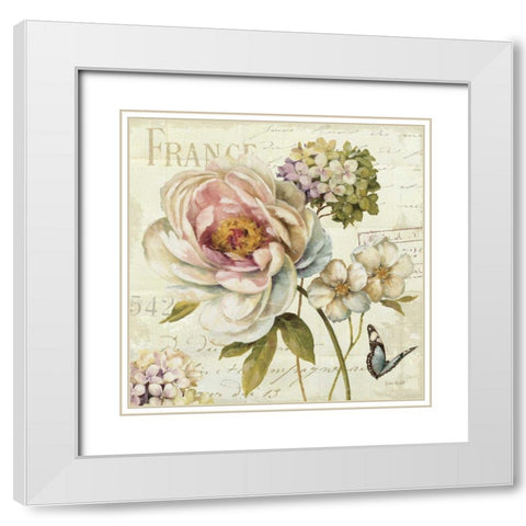 Marche de Fleurs III White Modern Wood Framed Art Print with Double Matting by Audit, Lisa