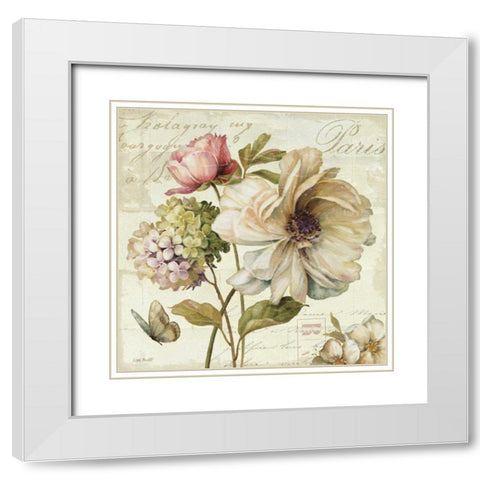 Marche de Fleurs II White Modern Wood Framed Art Print with Double Matting by Audit, Lisa