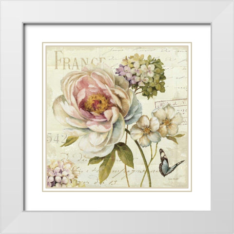 Marche de Fleurs III White Modern Wood Framed Art Print with Double Matting by Audit, Lisa