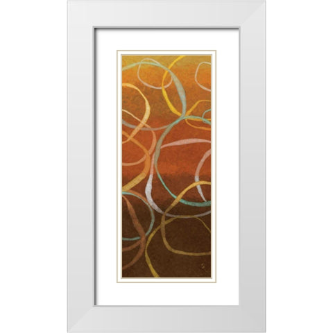 Square Dancing Circles II White Modern Wood Framed Art Print with Double Matting by Adams, Sarah