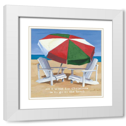Christmas at the Beach III White Modern Wood Framed Art Print with Double Matting by Lovell, Kathrine