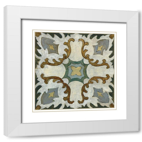 Old World Tile I White Modern Wood Framed Art Print with Double Matting by Vassileva, Silvia