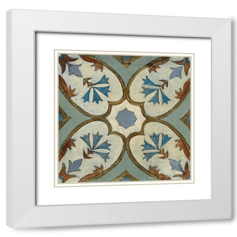 Old World Tile IV White Modern Wood Framed Art Print with Double Matting by Vassileva, Silvia