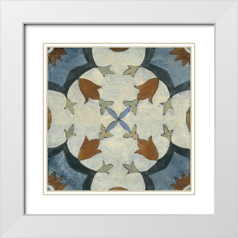 Old World Tile V White Modern Wood Framed Art Print with Double Matting by Vassileva, Silvia
