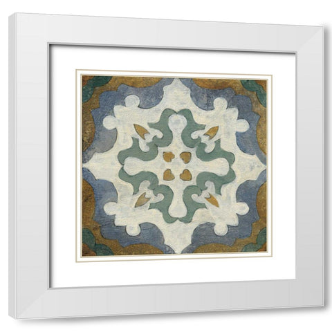 Old World Tile VI White Modern Wood Framed Art Print with Double Matting by Vassileva, Silvia