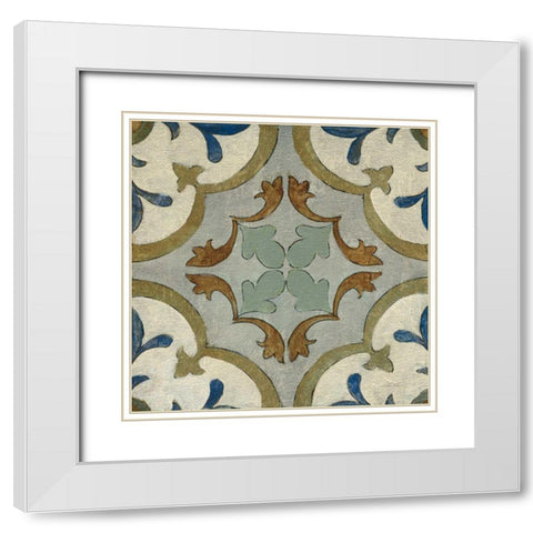 Old World Tile VIII White Modern Wood Framed Art Print with Double Matting by Vassileva, Silvia