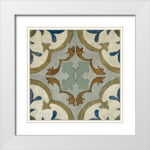 Old World Tile VIII White Modern Wood Framed Art Print with Double Matting by Vassileva, Silvia
