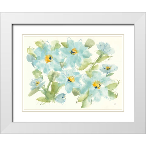 Sparkling Cosmos White Modern Wood Framed Art Print with Double Matting by Paschke, Chris