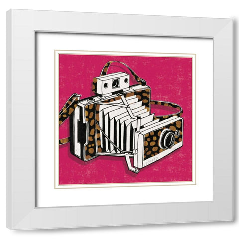 Jungle Camera Bright Rose White Modern Wood Framed Art Print with Double Matting by Mullan, Michael