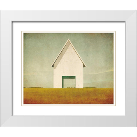 Ohio Barn White Modern Wood Framed Art Print with Double Matting by Fowler, Ryan