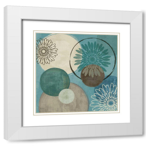 Flora Mood I White Modern Wood Framed Art Print with Double Matting by Charron, Veronique