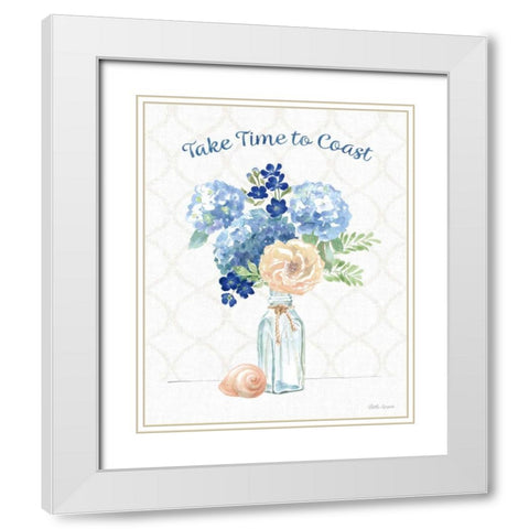 Coastline Botanical V White Modern Wood Framed Art Print with Double Matting by Grove, Beth
