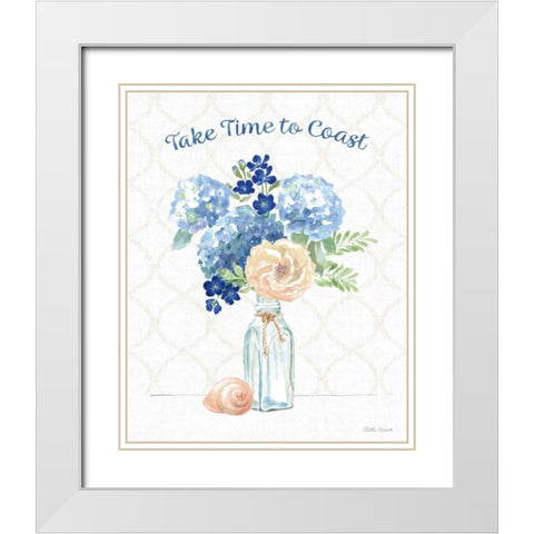 Coastline Botanical V White Modern Wood Framed Art Print with Double Matting by Grove, Beth