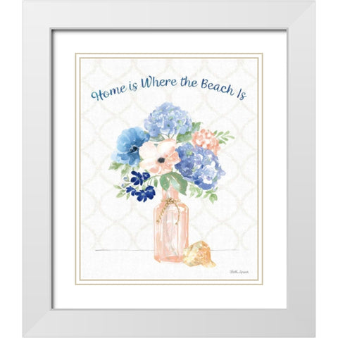 Coastline Botanical VI White Modern Wood Framed Art Print with Double Matting by Grove, Beth