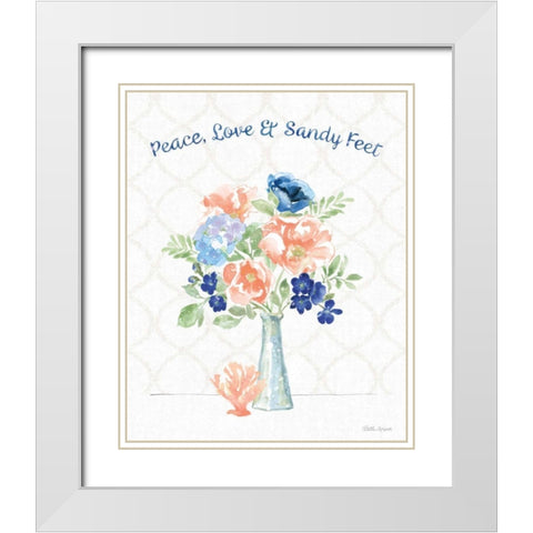 Coastline Botanical VII White Modern Wood Framed Art Print with Double Matting by Grove, Beth