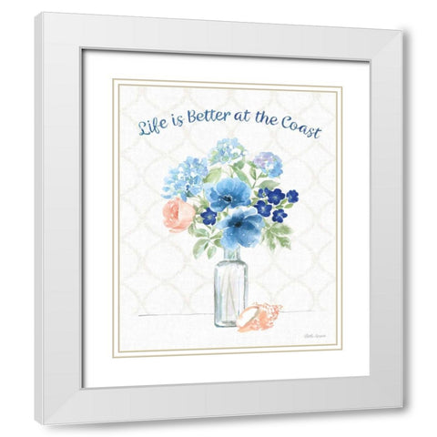 Coastline Botanical VIII White Modern Wood Framed Art Print with Double Matting by Grove, Beth