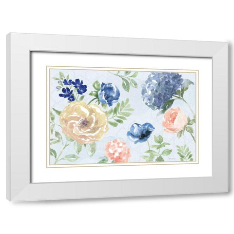 Coastline Botanical I Blue White Modern Wood Framed Art Print with Double Matting by Grove, Beth