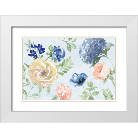 Coastline Botanical I Blue White Modern Wood Framed Art Print with Double Matting by Grove, Beth