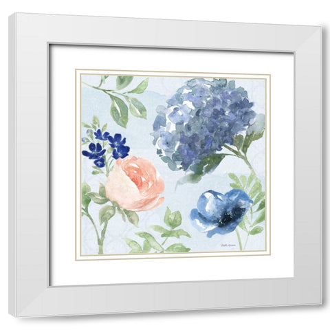 Coastline Botanical III Blue White Modern Wood Framed Art Print with Double Matting by Grove, Beth