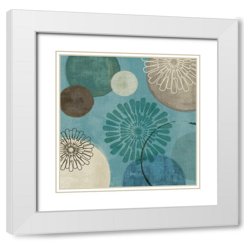 Flora Mood II White Modern Wood Framed Art Print with Double Matting by Charron, Veronique