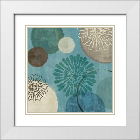 Flora Mood II White Modern Wood Framed Art Print with Double Matting by Charron, Veronique