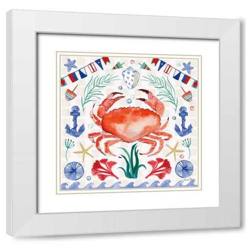 Maritime Delight II White Modern Wood Framed Art Print with Double Matting by Zaman, Farida