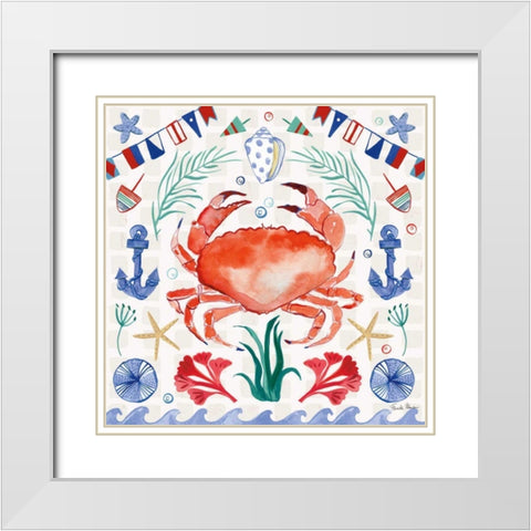Maritime Delight II White Modern Wood Framed Art Print with Double Matting by Zaman, Farida