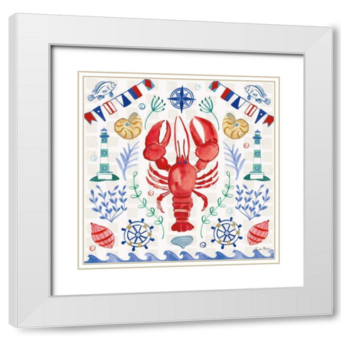 Maritime Delight III White Modern Wood Framed Art Print with Double Matting by Zaman, Farida