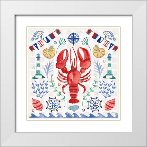 Maritime Delight III White Modern Wood Framed Art Print with Double Matting by Zaman, Farida