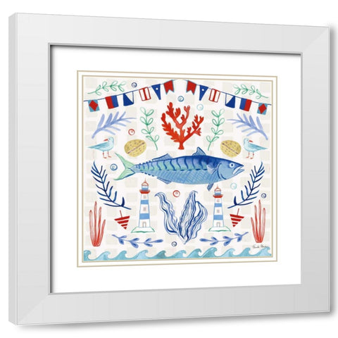 Maritime Delight IV White Modern Wood Framed Art Print with Double Matting by Zaman, Farida