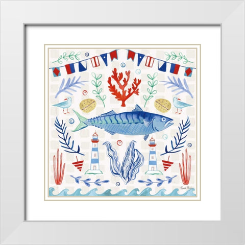 Maritime Delight IV White Modern Wood Framed Art Print with Double Matting by Zaman, Farida
