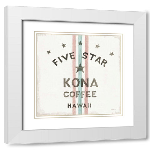Wake Me Up Coffee Sack III White Modern Wood Framed Art Print with Double Matting by Nai, Danhui