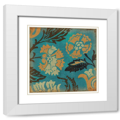 Estampes Floraux II White Modern Wood Framed Art Print with Double Matting by Pela