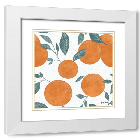 Fruity Cocktails Pattern I White Modern Wood Framed Art Print with Double Matting by Thorns, Becky