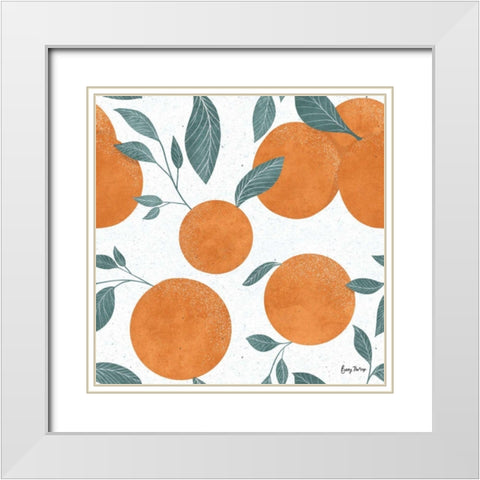 Fruity Cocktails Pattern I White Modern Wood Framed Art Print with Double Matting by Thorns, Becky