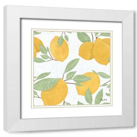 Fruity Cocktails Pattern II White Modern Wood Framed Art Print with Double Matting by Thorns, Becky