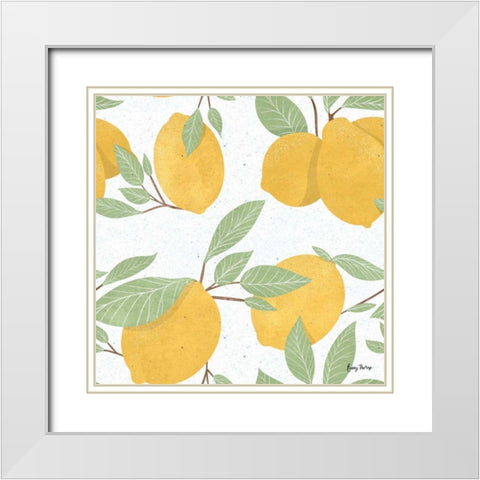 Fruity Cocktails Pattern II White Modern Wood Framed Art Print with Double Matting by Thorns, Becky