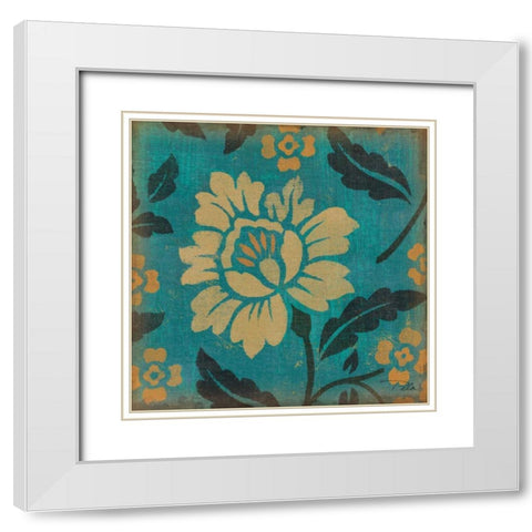 Estampes Floraux VIII White Modern Wood Framed Art Print with Double Matting by Pela