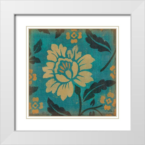 Estampes Floraux VIII White Modern Wood Framed Art Print with Double Matting by Pela