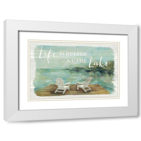 Lakeside Retreat I White Modern Wood Framed Art Print with Double Matting by Vassileva, Silvia