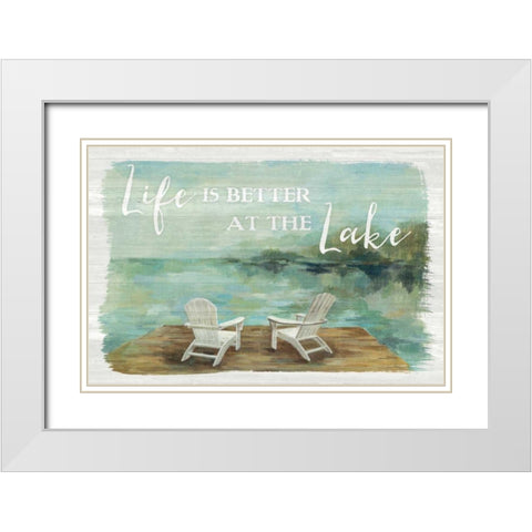 Lakeside Retreat I White Modern Wood Framed Art Print with Double Matting by Vassileva, Silvia