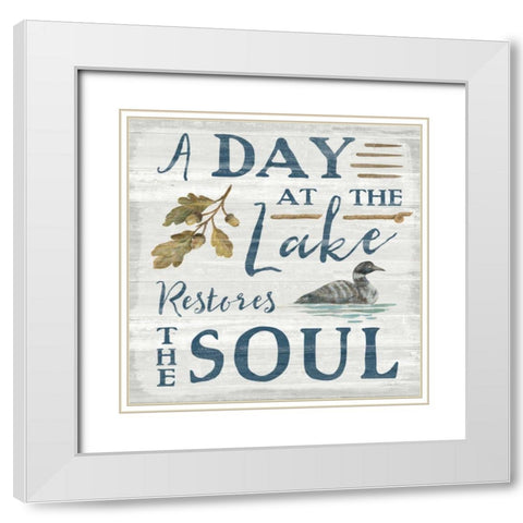 Lakeside Retreat VII White Modern Wood Framed Art Print with Double Matting by Vassileva, Silvia