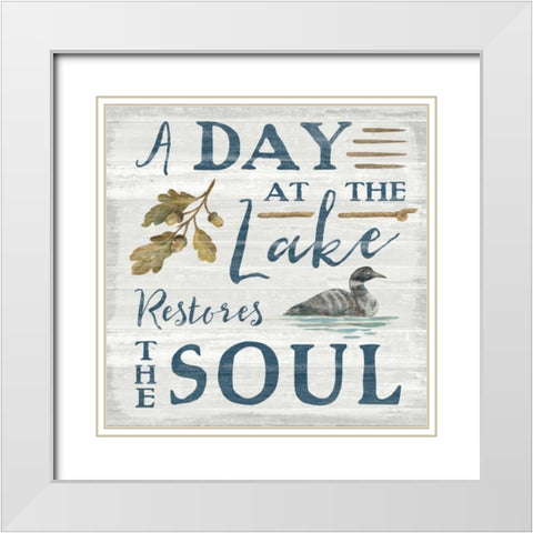 Lakeside Retreat VII White Modern Wood Framed Art Print with Double Matting by Vassileva, Silvia