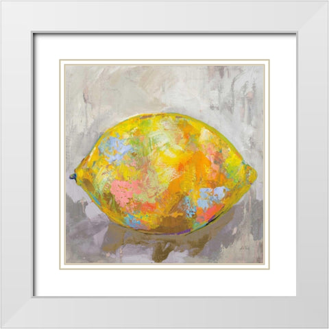 Lemon Neutral White Modern Wood Framed Art Print with Double Matting by Vertentes, Jeanette