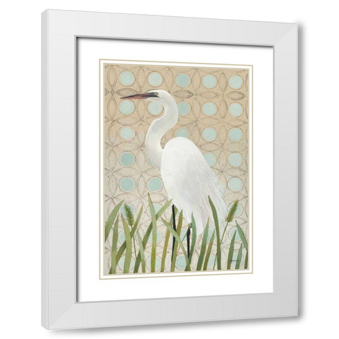 Free as a Bird Egret White Modern Wood Framed Art Print with Double Matting by Lovell, Kathrine