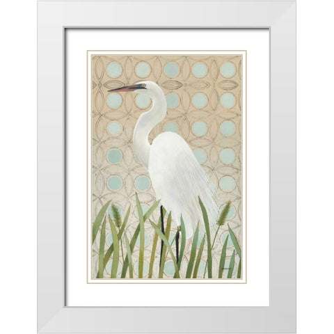 Free as a Bird Egret White Modern Wood Framed Art Print with Double Matting by Lovell, Kathrine